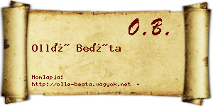 Ollé Beáta névjegykártya