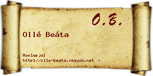 Ollé Beáta névjegykártya