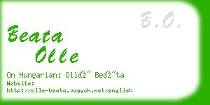 beata olle business card